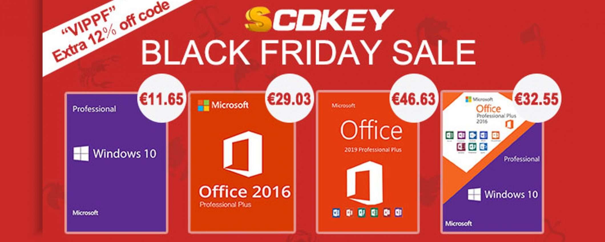 SCDkey Black Friday: sconti Windows 10 Pro €11 e Office