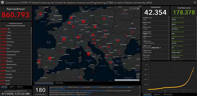 La mappa del contagio da COVID-19 aggiornata al 01-04-2020