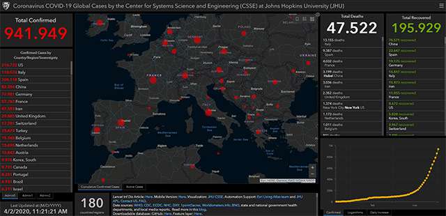 La mappa del contagio da COVID-19 aggiornata al 02-04-2020