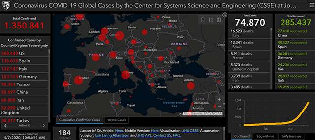La mappa del contagio da COVID-19 aggiornata al 07-04-2020