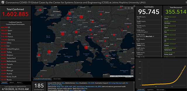 La mappa del contagio da COVID-19 aggiornata al 10-04-2020