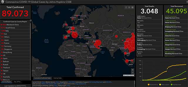 La mappa del contagio da COVID-19 aggiornata al 02-03-2020