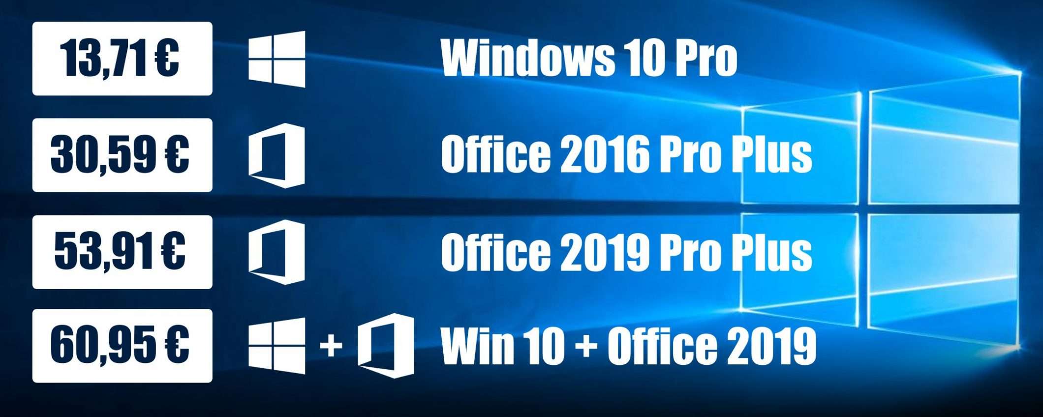 SCDKey: Windows 10 PRO a 13€ e Office 2016 a 30€