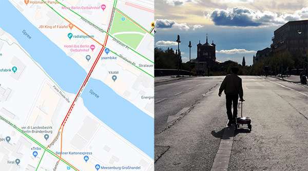 L'esperimento di Simon Weckert per mettere alla prova la gestione del traffico di Google Maps