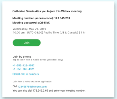 Invito Webex Meetings