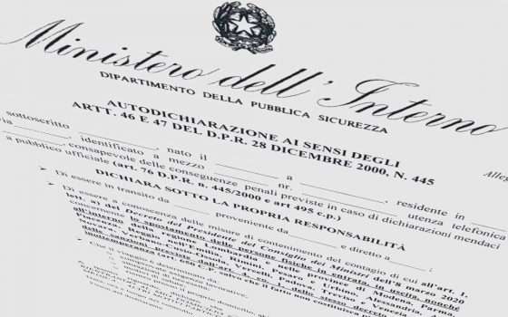 Coronavirus: scarica qui la nuova autocertificazione