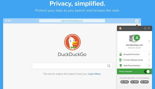 L'estensione di DuckDuckGo per Chrome