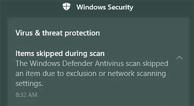Il bug di Windows Defendere che impedisce di portare a termine correttamente la scansione