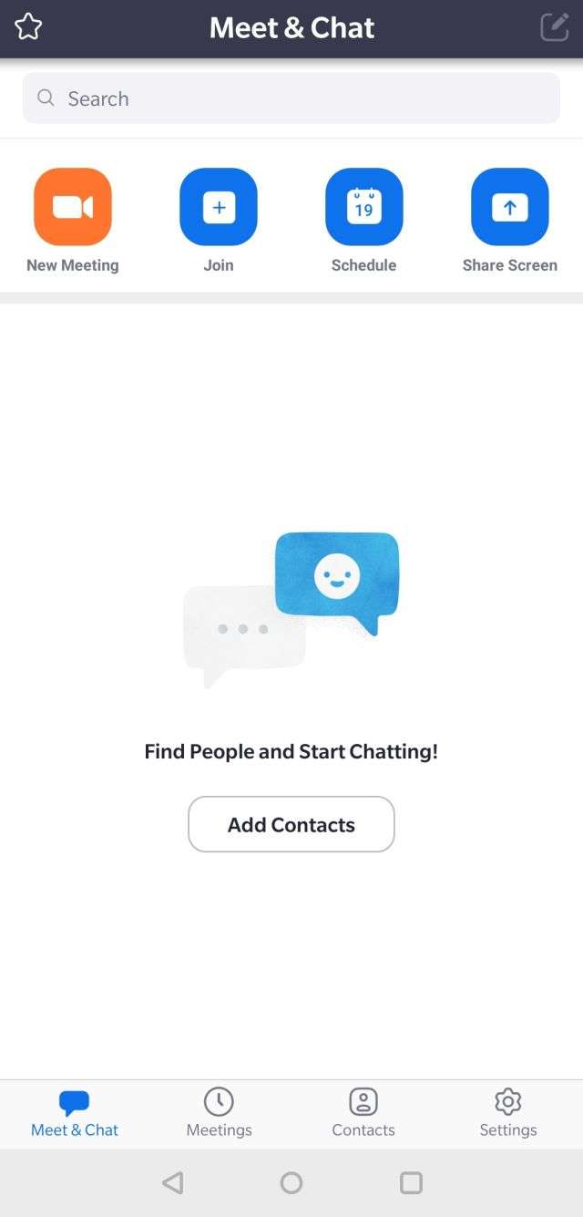 Zoom Android New Meeting