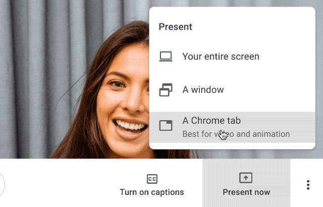 La nuova funzionalità di Google Meet per la condivisione di una scheda di Chrome, ideale per le presentazioni video in alta qualità