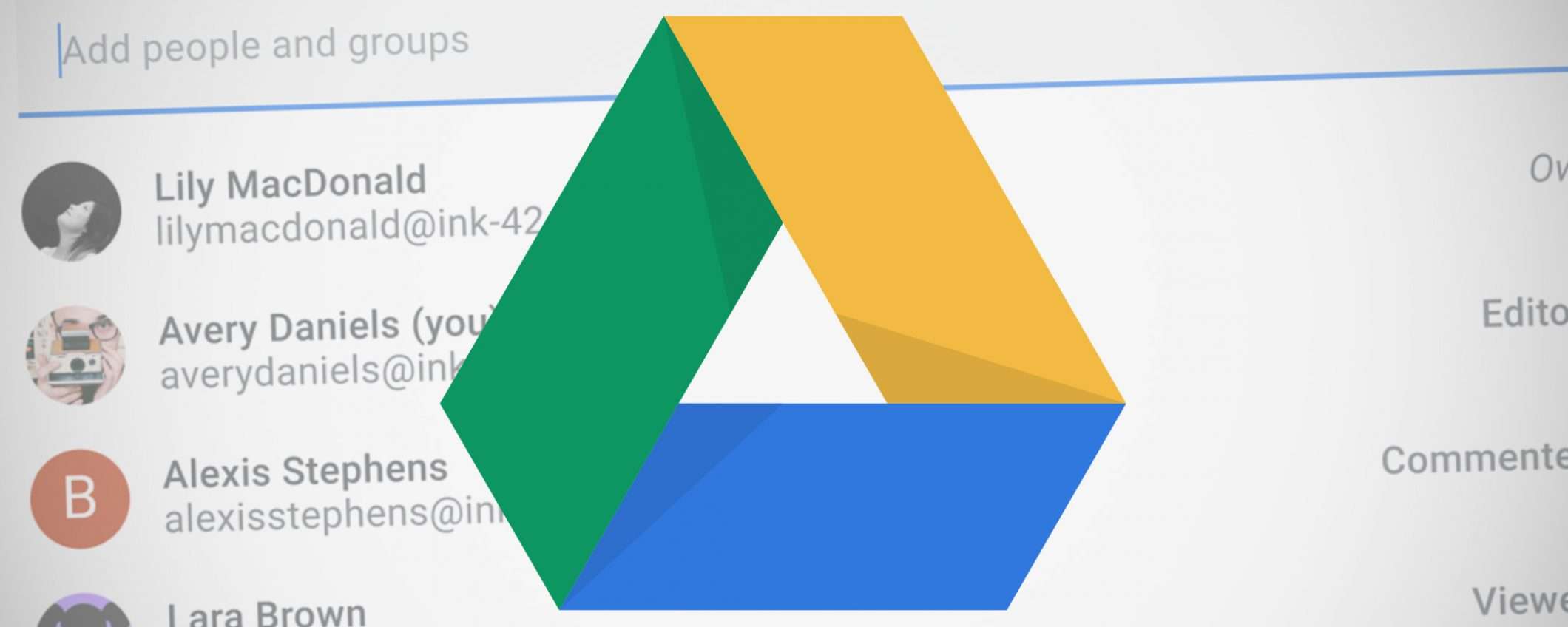 Google Drive e Docs: nuova UI per la condivisione