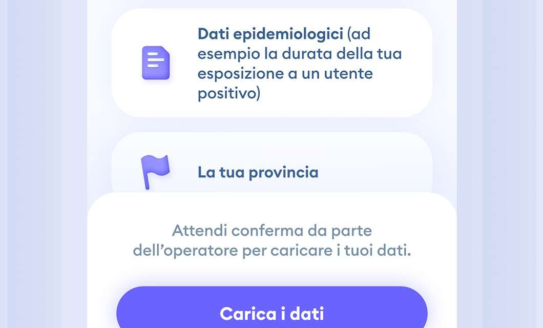 Immuni: l'interfaccia