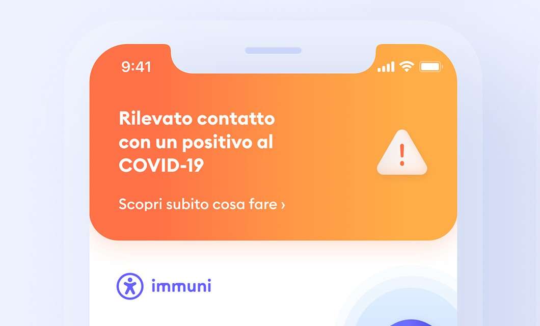 Immuni: l'interfaccia