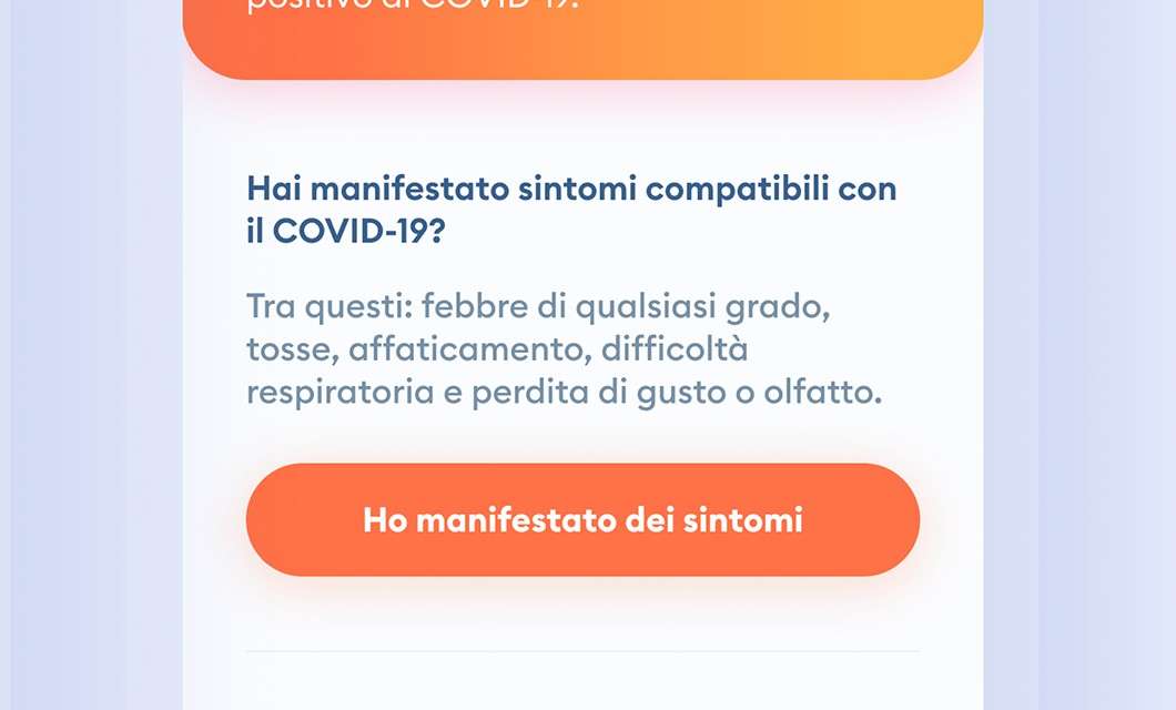 Immuni: l'interfaccia