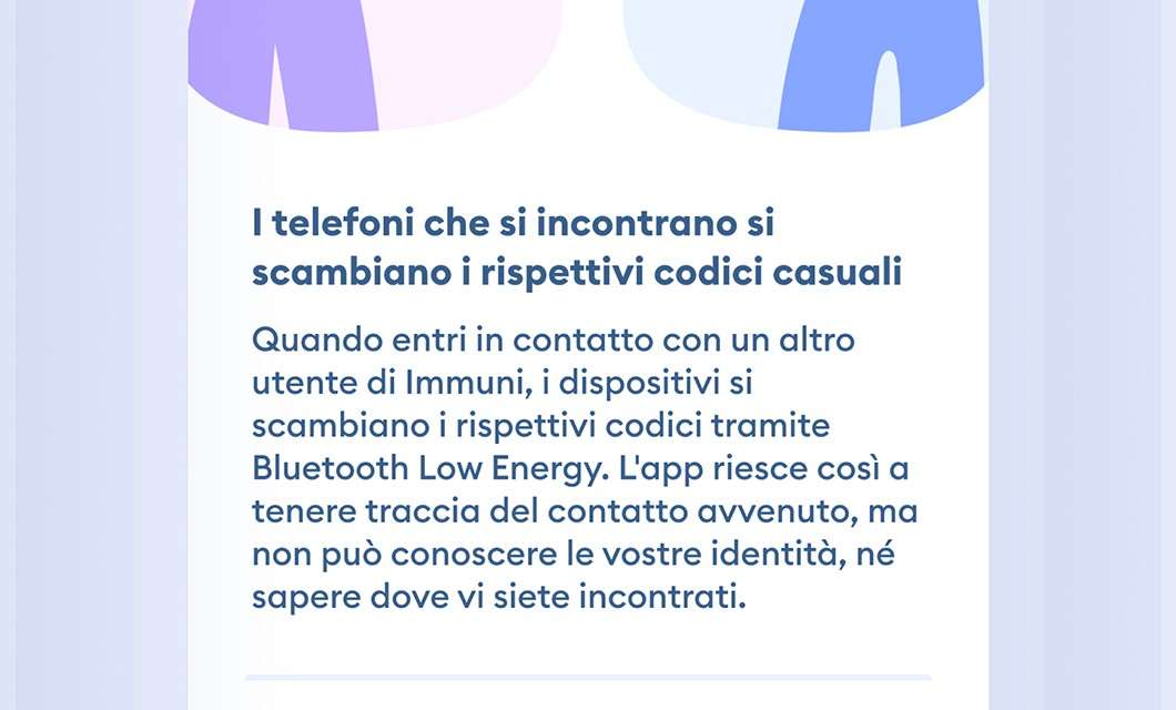 Immuni: l'interfaccia