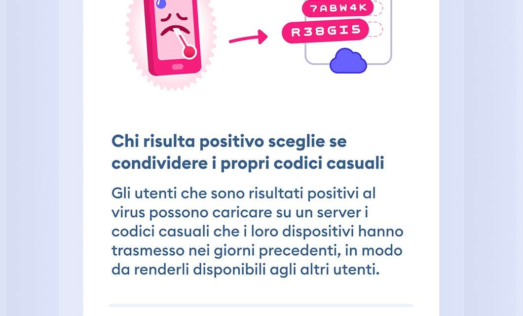 Immuni: l'interfaccia