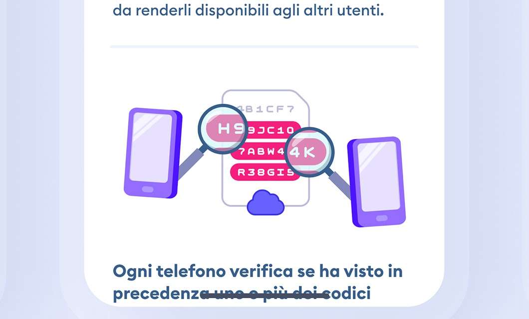 Immuni: l'interfaccia