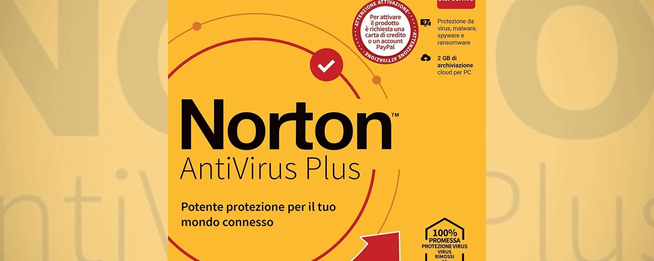 Norton AntiVirus Plus 2020, offerta -47%