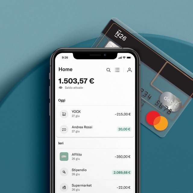 N26 - Interfaccia dell'app