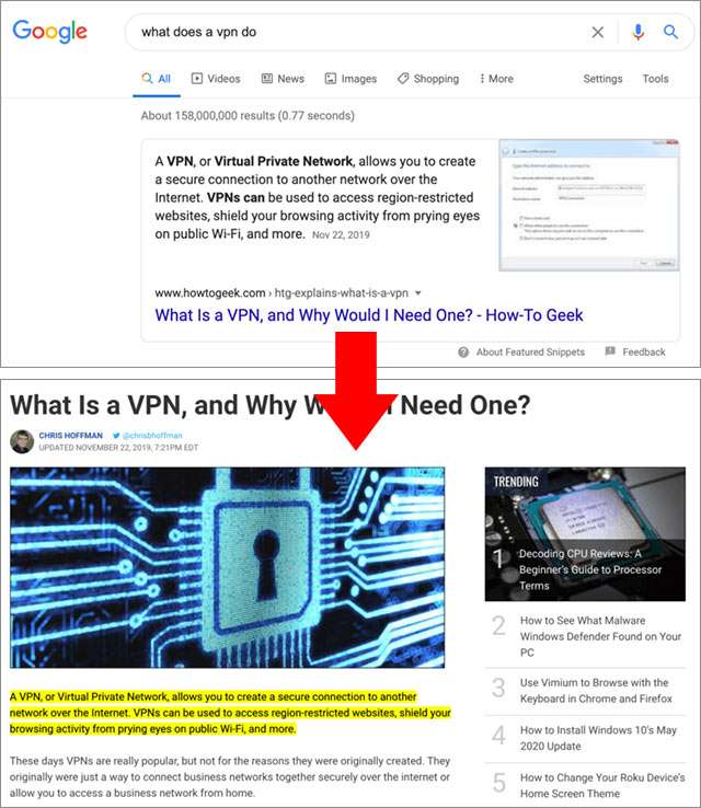 Il contenuto dello snippet mostrato da Google messo in evidenza nelle pagine di origine sui siti esterni