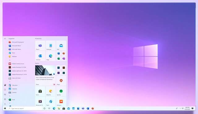 Le immagini di Microsoft che mostrano il nuovo menu Start di Windows 10