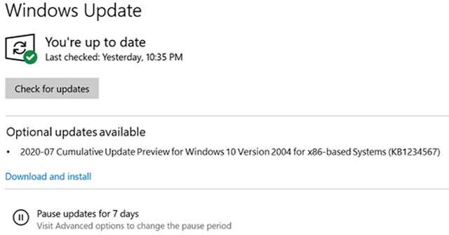 Il ritorno degli aggiornamenti opzionali per Windows 10