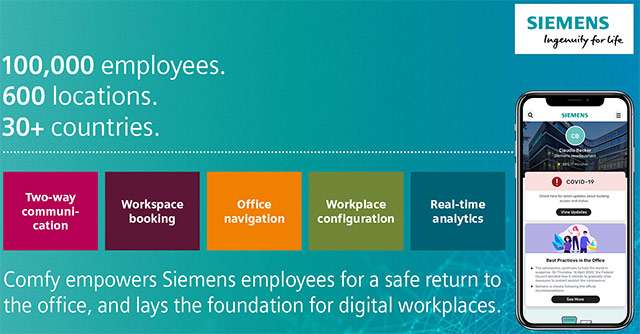 Comfy, l'applicazione per il rientro in ufficio di Siemens