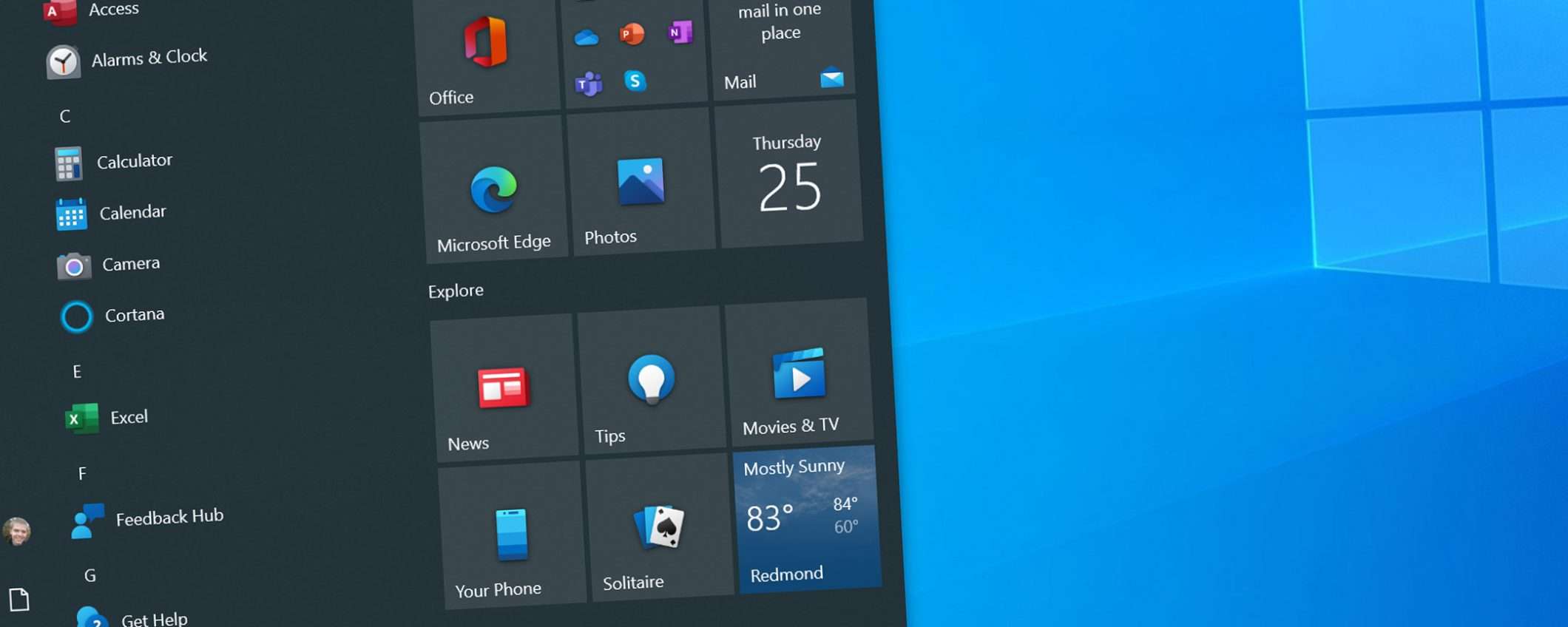 Windows 10: il nuovo menu Start agli Insider