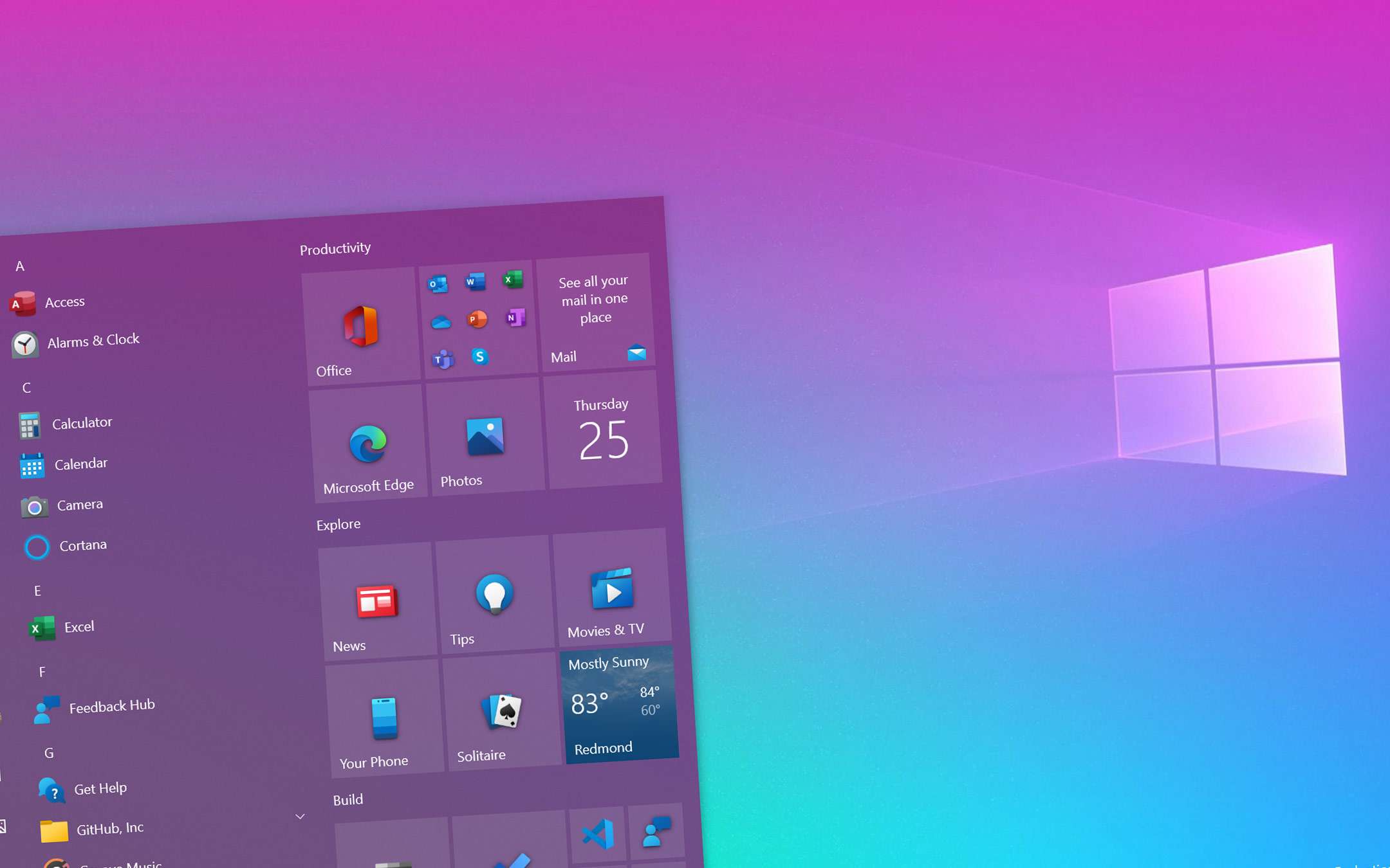 Windows 10: the new Start menu with the 21H1 update?