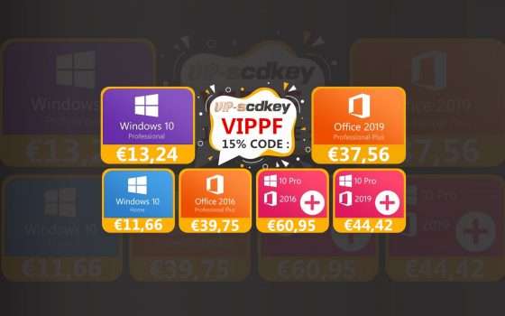 VIP-SCDkey Summer Sale: Windows 10 PRO €13, Office 2019 €37