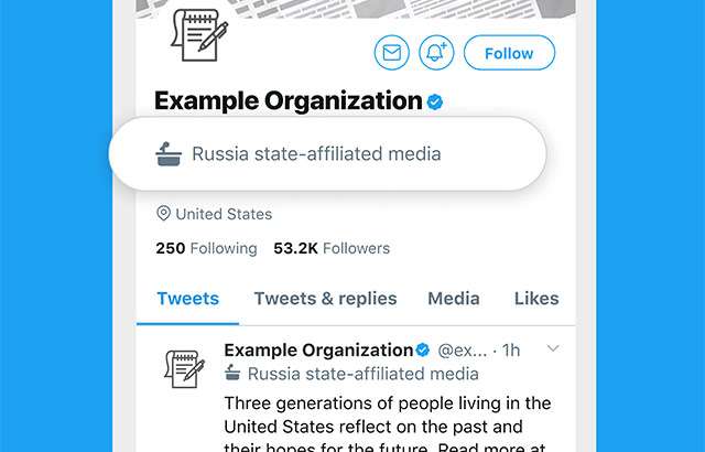 L'etichetta di Twitter per gli account governativi