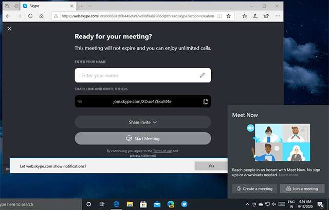 Windows 10: Meet Now