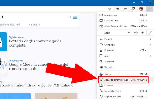 Microsoft Edge: la funzionalità Web Capture per catturare screenshot durante la navigazione