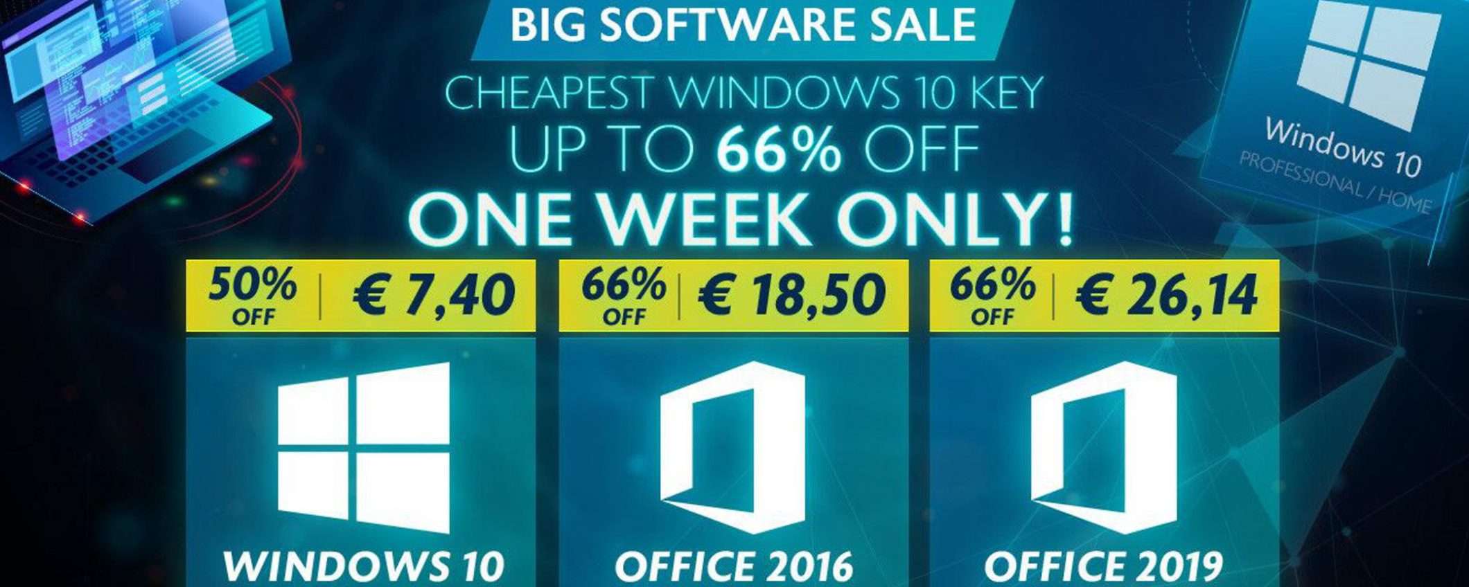Offerta lampo: Windows 10 a 7€ e Office a 18€ su GoDeal24