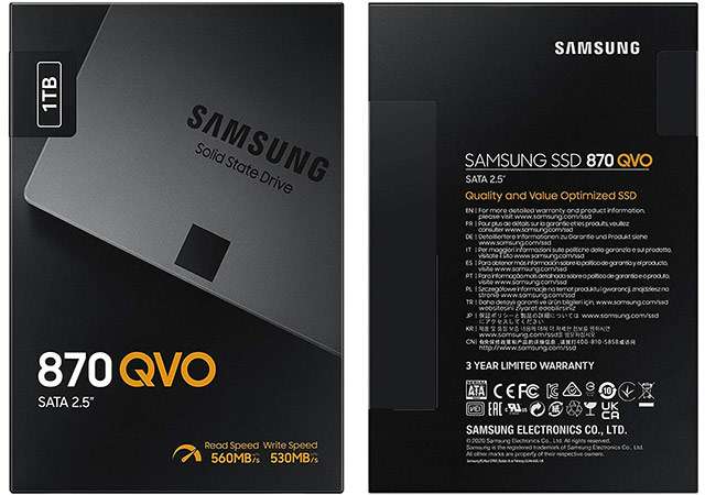 La SSD di Samsung (linea 870 QVO) da 1 TB