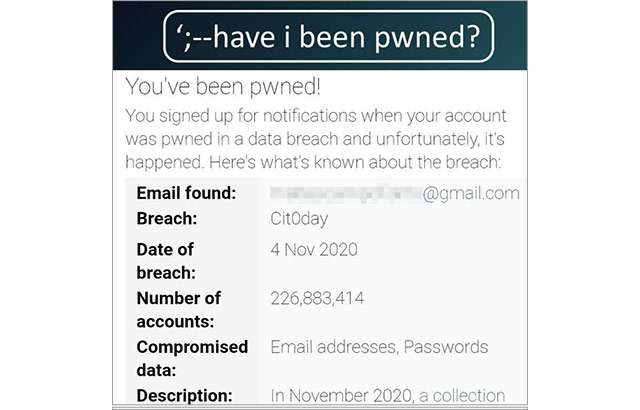 Have I Been Pwned: l'avviso sul data breach di Cit0day