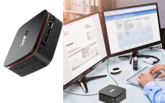 Mini PC Intel 6/128GB doppio disco in offerta