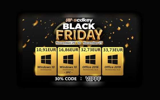 VIP-SCDkey Black Friday Windows 10 PRO 10 €