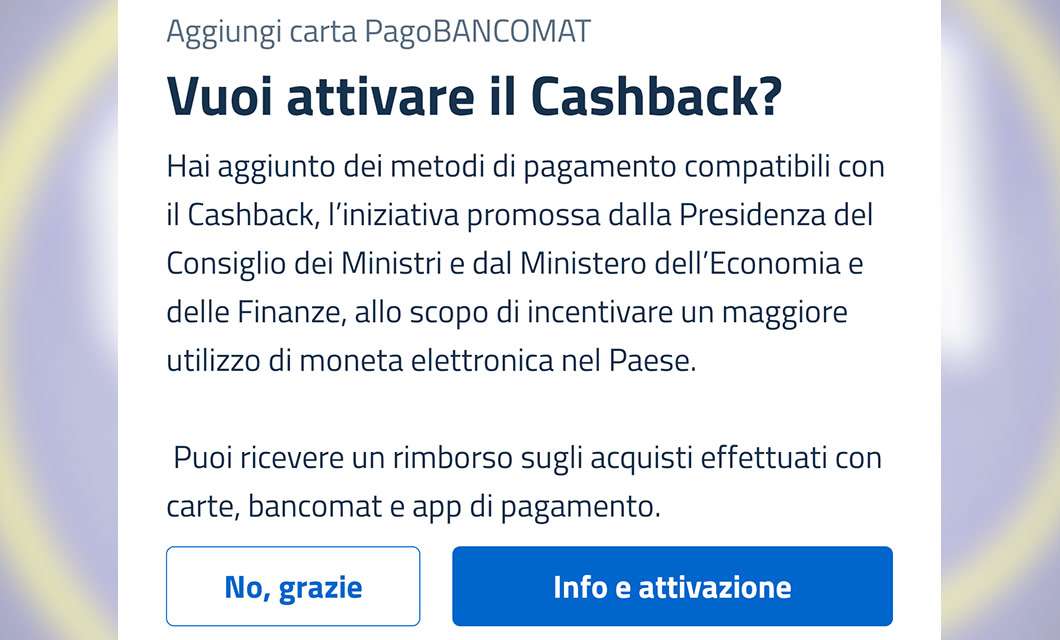 Cashback di Stato e app IO