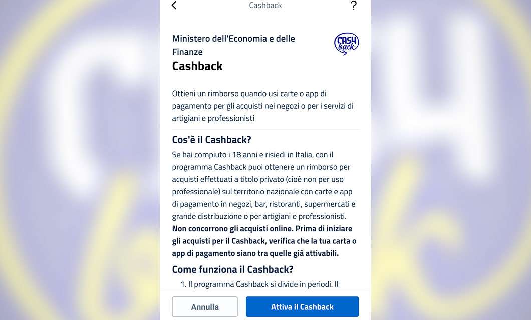 Cashback di Stato e app IO