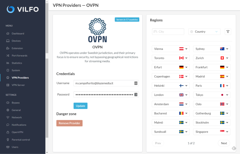 OVPN provider