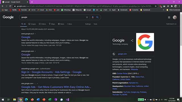 Google: la Dark Mode per il motore di ricerca su browser desktop