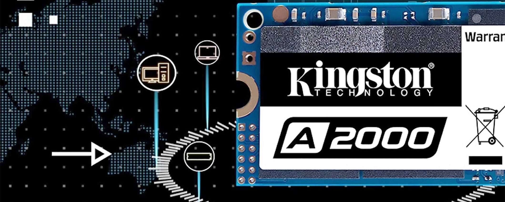 La SSD Kingston A2000 da 500 GB a -47% su Amazon