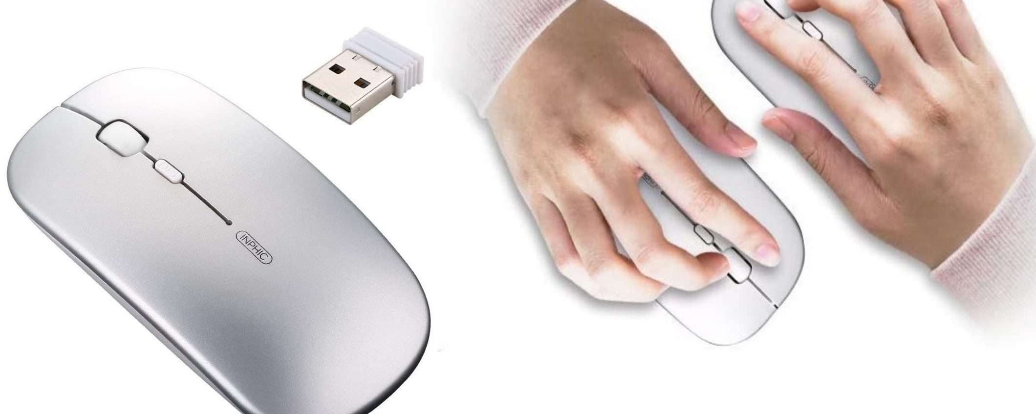 Mouse wireless ricaricabile a meno di 10 euro