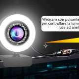 Webcam 2K con luce regolabile in offerta su Amazon