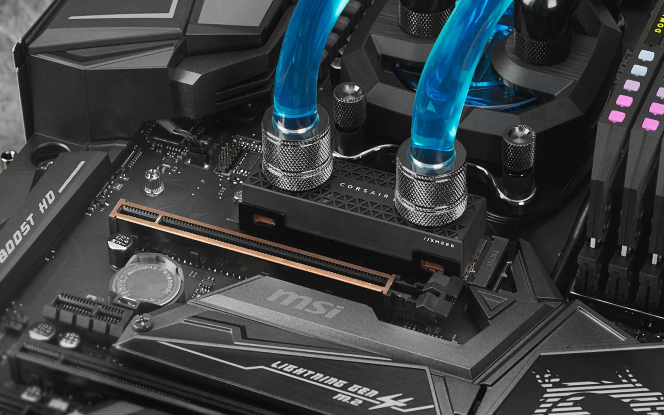 Corsair MP600, liquid-cooled SSD