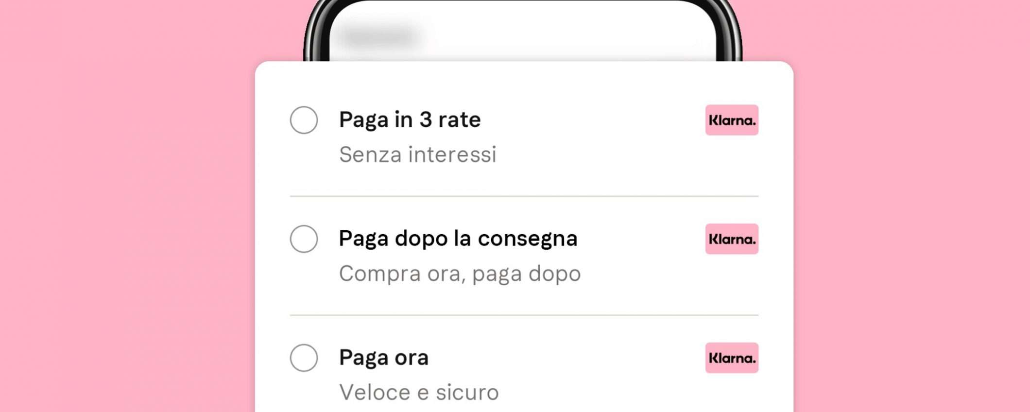 Klarna sui nuovi Samsung: tre rate, interessi zero