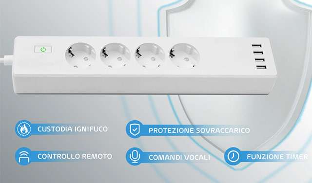 La multipresa smart di Meross compatibile con Alexa e Assistente Google