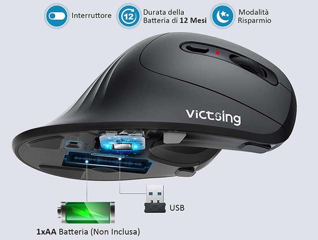 Il mouse verticale di VicTsing