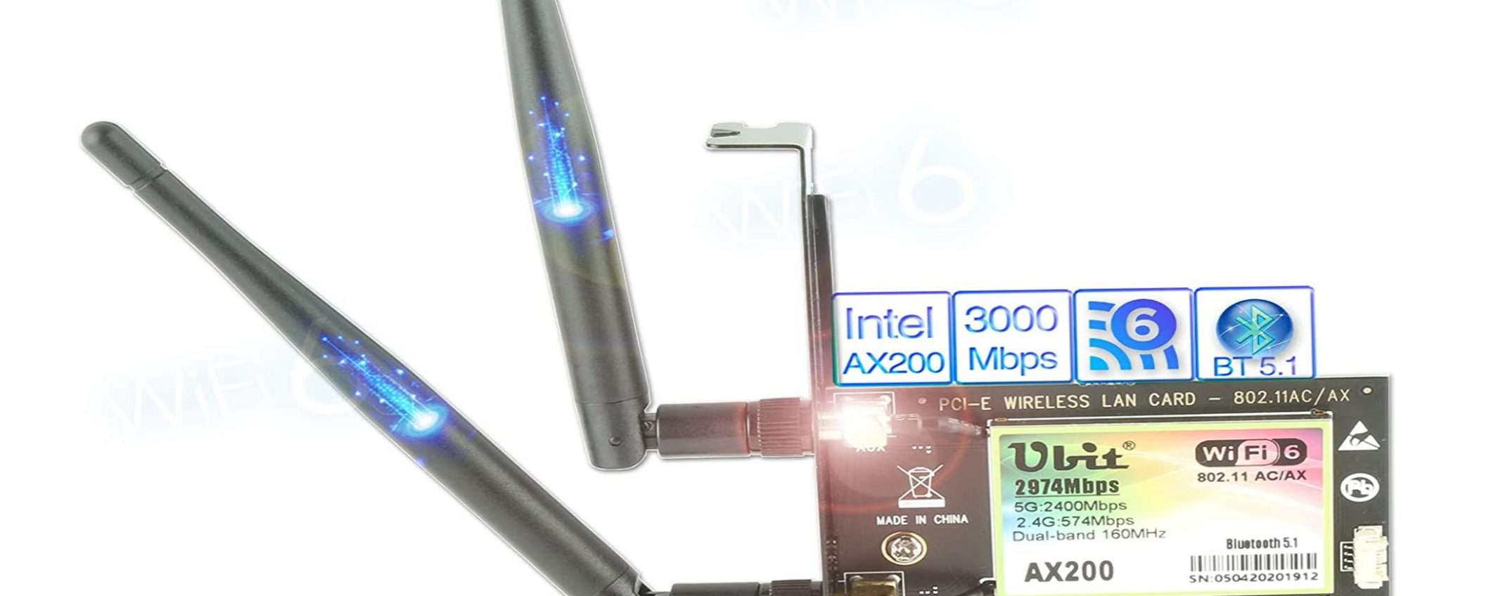 Scheda PCIe Wi-Fi 6 e BT 5.1 chip Intel in offerta